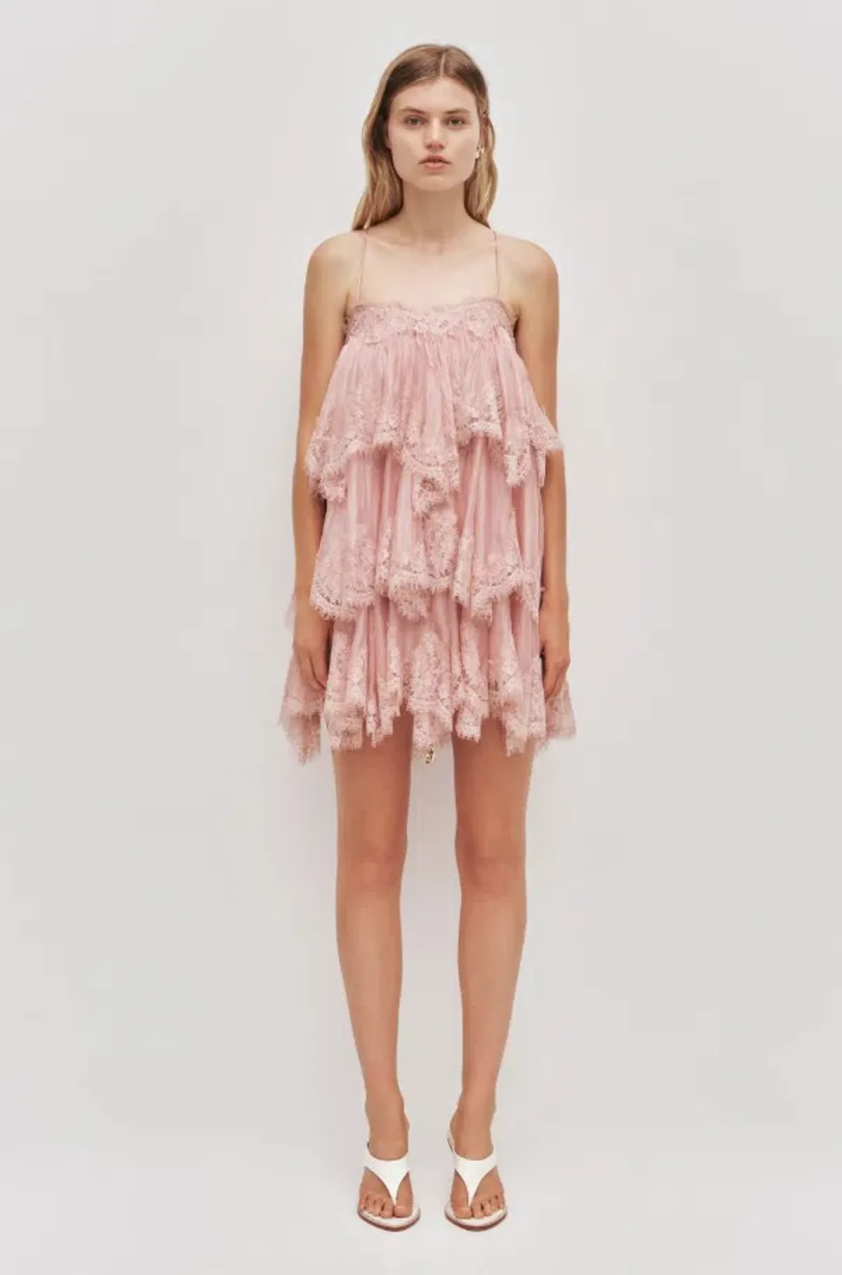 Aje Ophelia Lace Mini Dress Fawn Pink Size 8 - Image 2