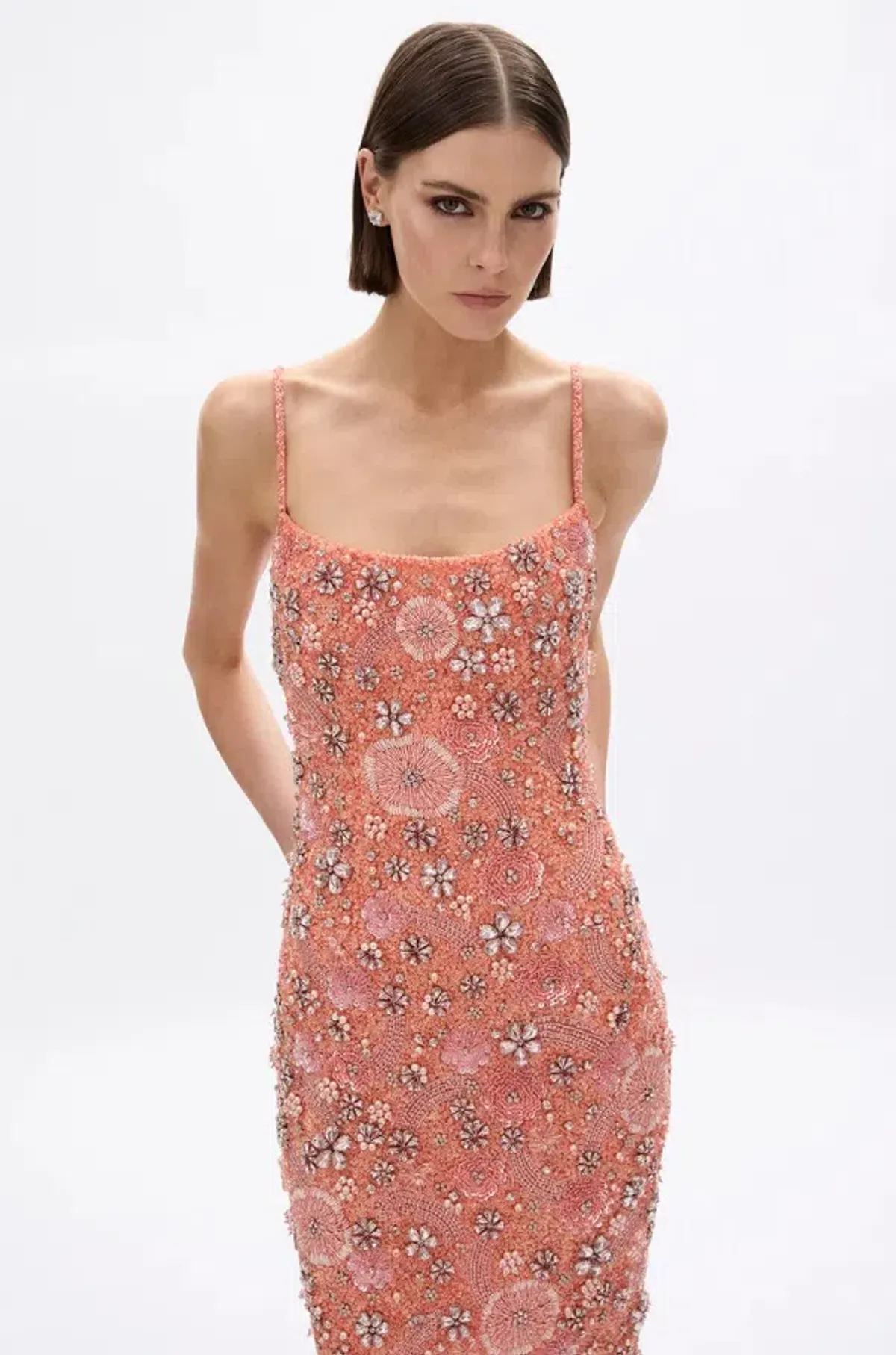 Rachel Gilbert Francesca Gown Peach Size 0 - Image 2