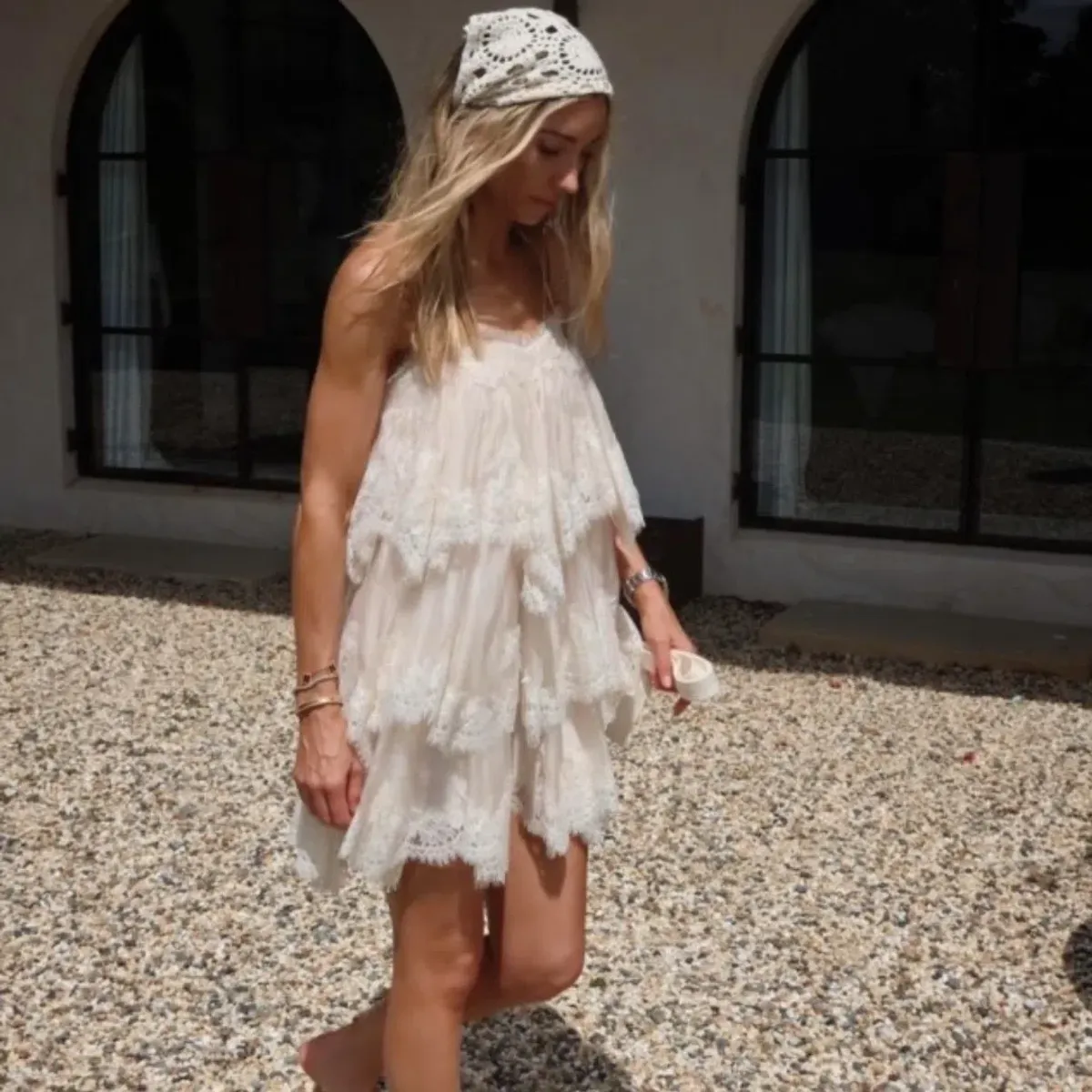 AJE Ophelia Lace Mini Dress In Pastel Yellow Size 14 - Image 3