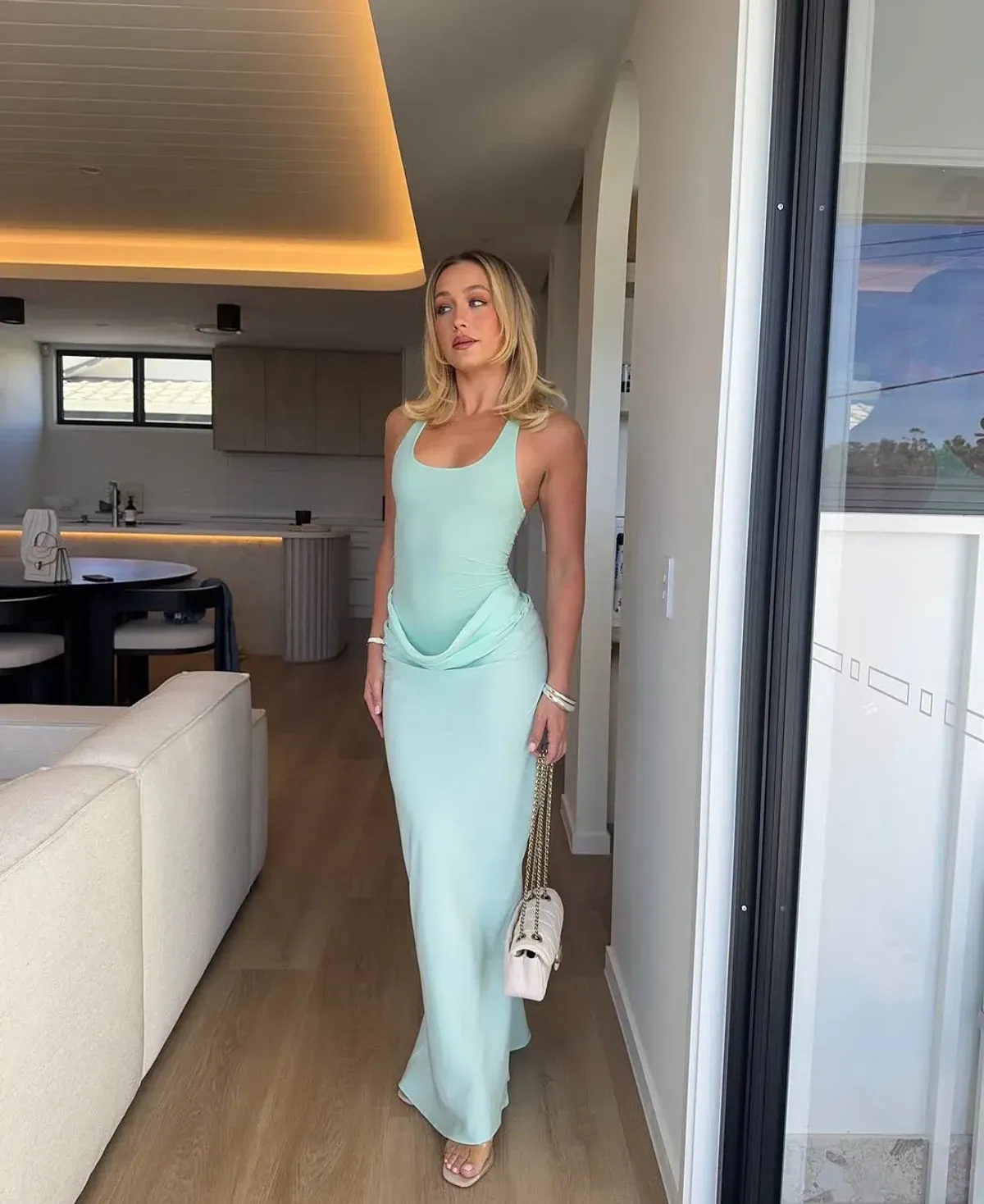 BENNI JADE Maxi Dress BLEACHED AQUA SIZE 8 - Image 1