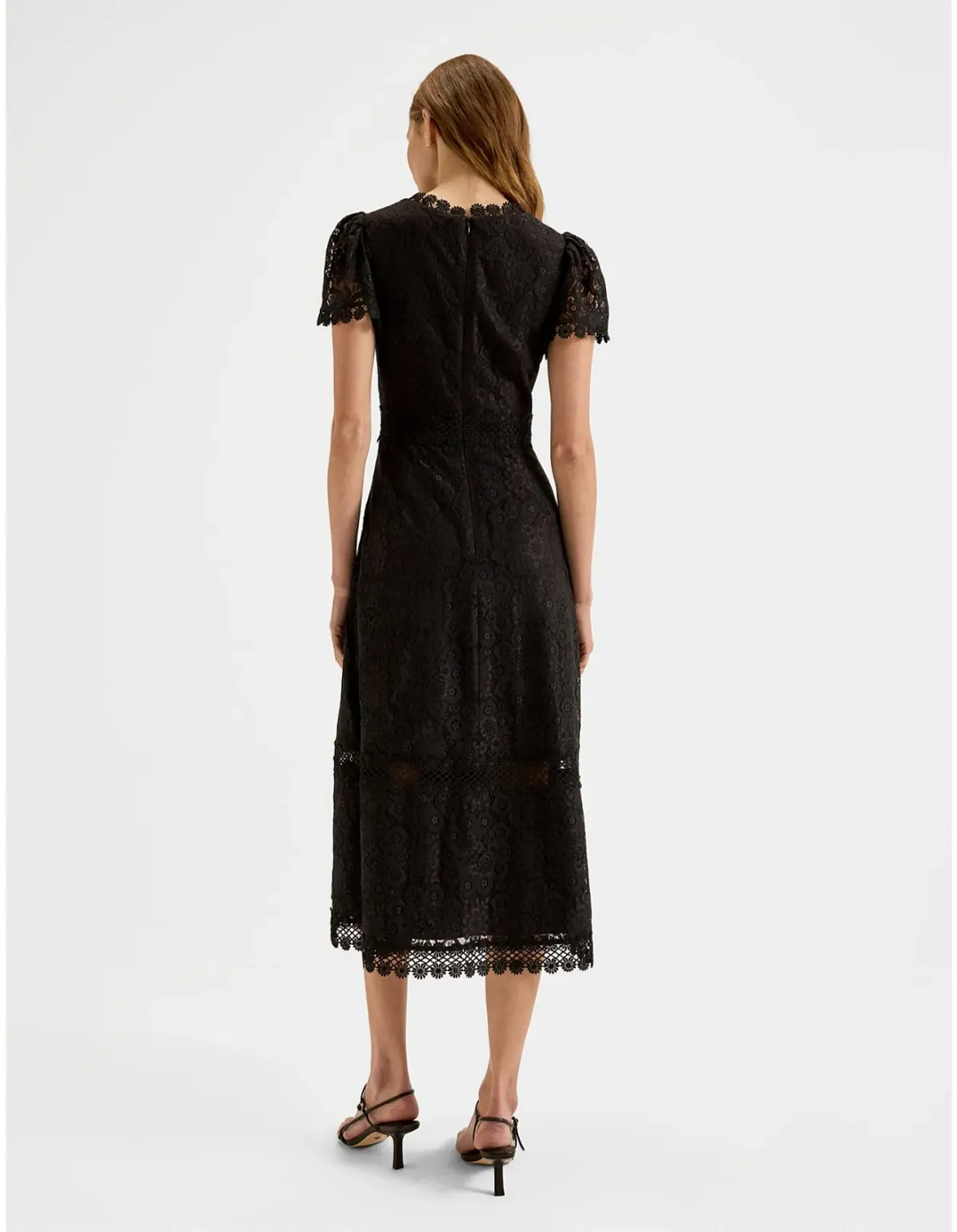 Review Cosmos Lace Midi Dress Black Size 10 - Image 5