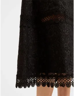 Review Cosmos Lace Midi Dress Black Size 10 for rent on The Volte - image 3