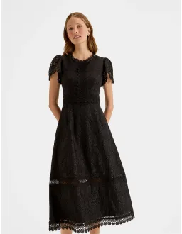 Review Cosmos Lace Midi Dress Black Size 10 for rent on The Volte - image 4