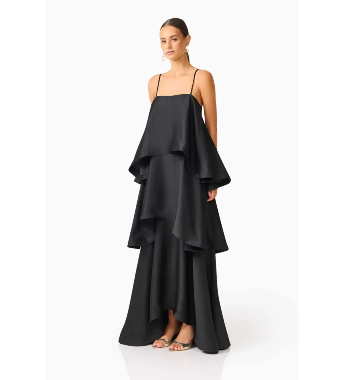 Elliatt Tilly Tiered Maxi Dress Black Size AU10 - Image 2
