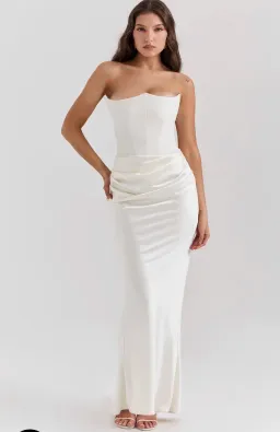House of CB Persephone Ivory Strapless Corset Dress Size XS for rent on The Volte - image 1
