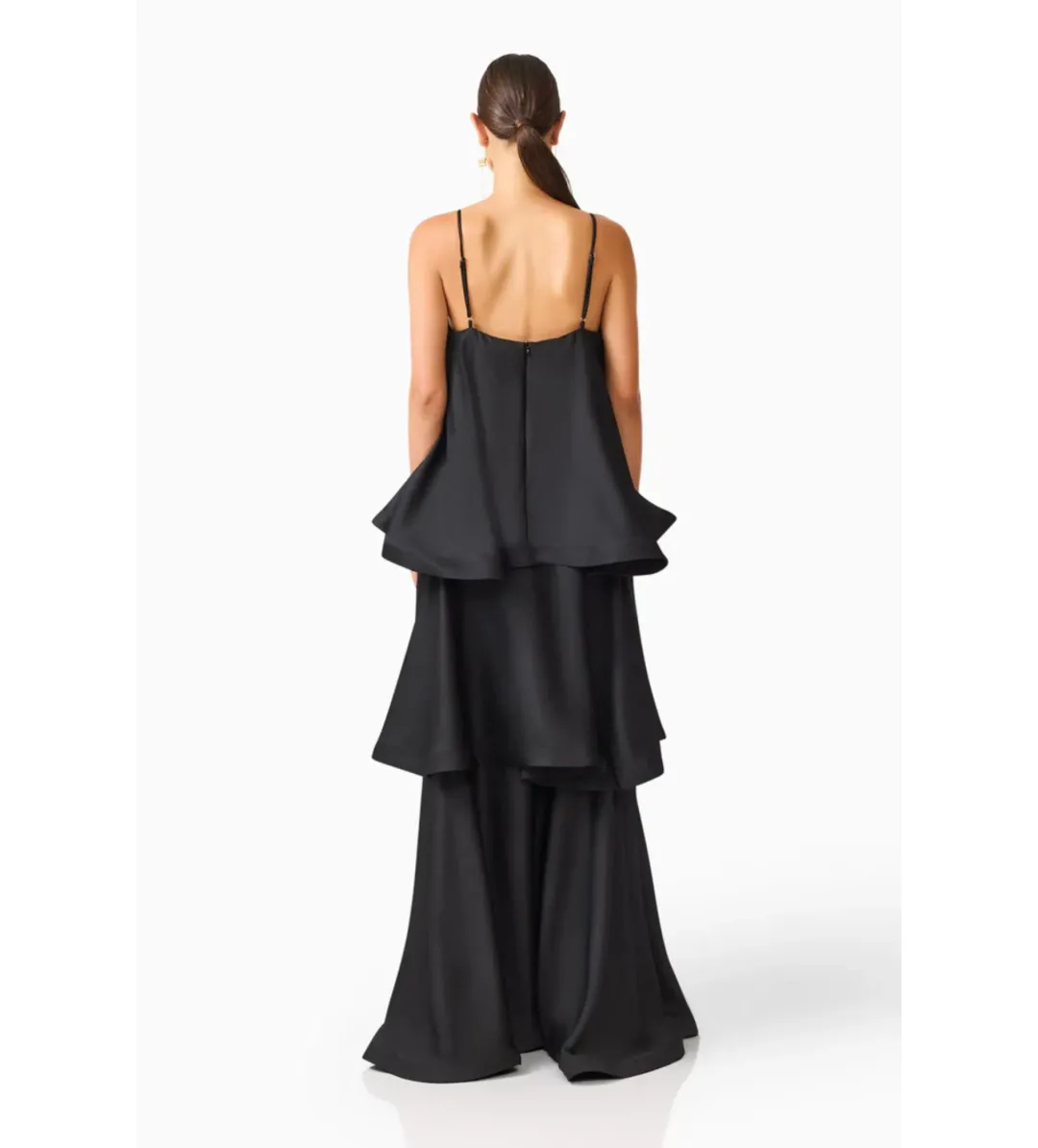 Elliatt Tilly Tiered Maxi Dress Black Size AU12 for rent on The Volte - main image
