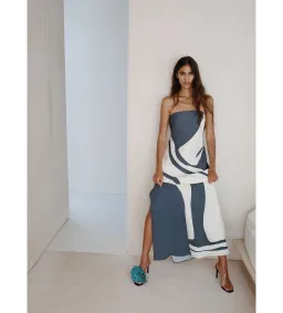 Sir The Label Lilou Strapless Maxi Dress Charcoal Blue Size 3/AU 12 for rent on The Volte - image 2