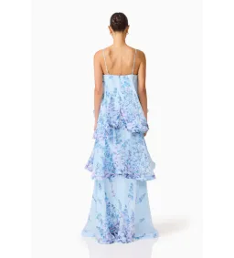 Elliat Armani Tiered Maxi Dress in Baby Blue Floral Size S/AU8 for rent on The Volte - image 3