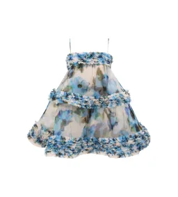Zimmermann Alchemy Ruffle Mini Dress Blue Poppy Size 2/AU 12 for rent on The Volte - image 1