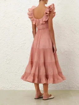 Zimmermann Pleated Frill Midi Dress for rent on The Volte - image 3
