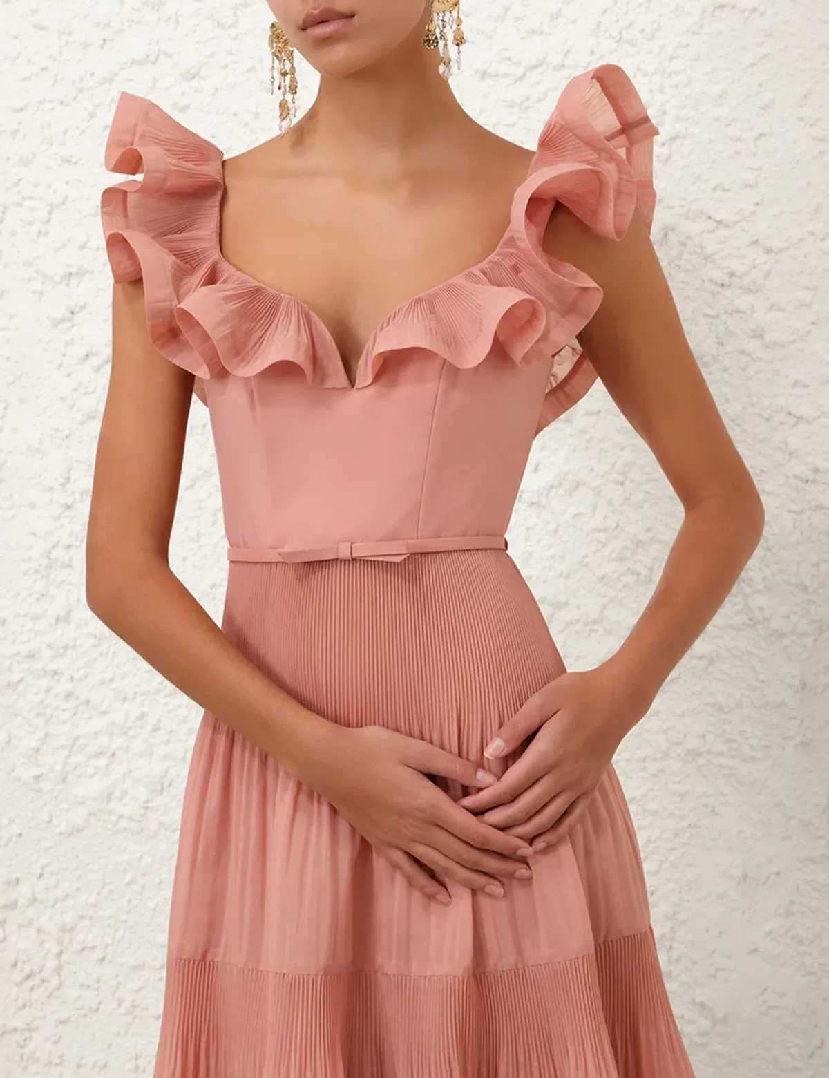 Zimmermann Pleated Frill Midi Dress - Image 4
