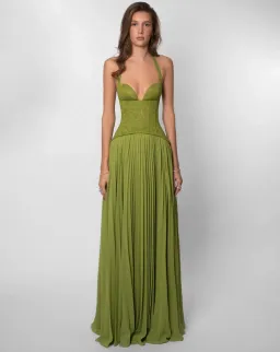 Fenity, Gaia Dress, green, size 8, maxi for rent on The Volte - image 1