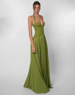 Fenity, Gaia Dress, green, size 8, maxi for rent on The Volte - image 2