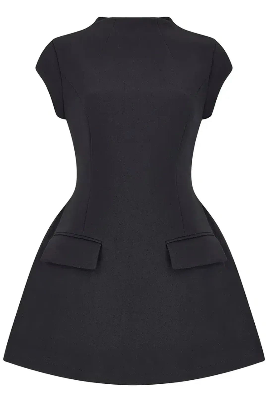 Odd Muse - The Ultimate Muse Cap Sleeve Mini Dress Black for rent on The Volte - main image