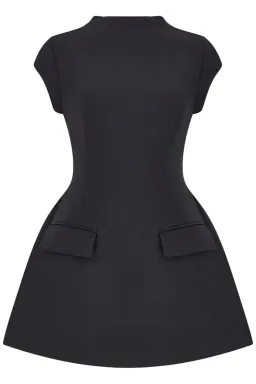 Odd Muse - The Ultimate Muse Cap Sleeve Mini Dress Black for rent on The Volte - image 3