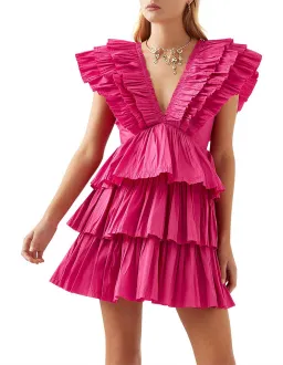 AJE Rhythmic Frilled Mini Dress Size 8 for rent on The Volte - image 1