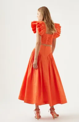 AJE Imagination Frill Sleeve Top Size 8 & Yves Midi Skirt Size 6 Set for rent on The Volte - image 2