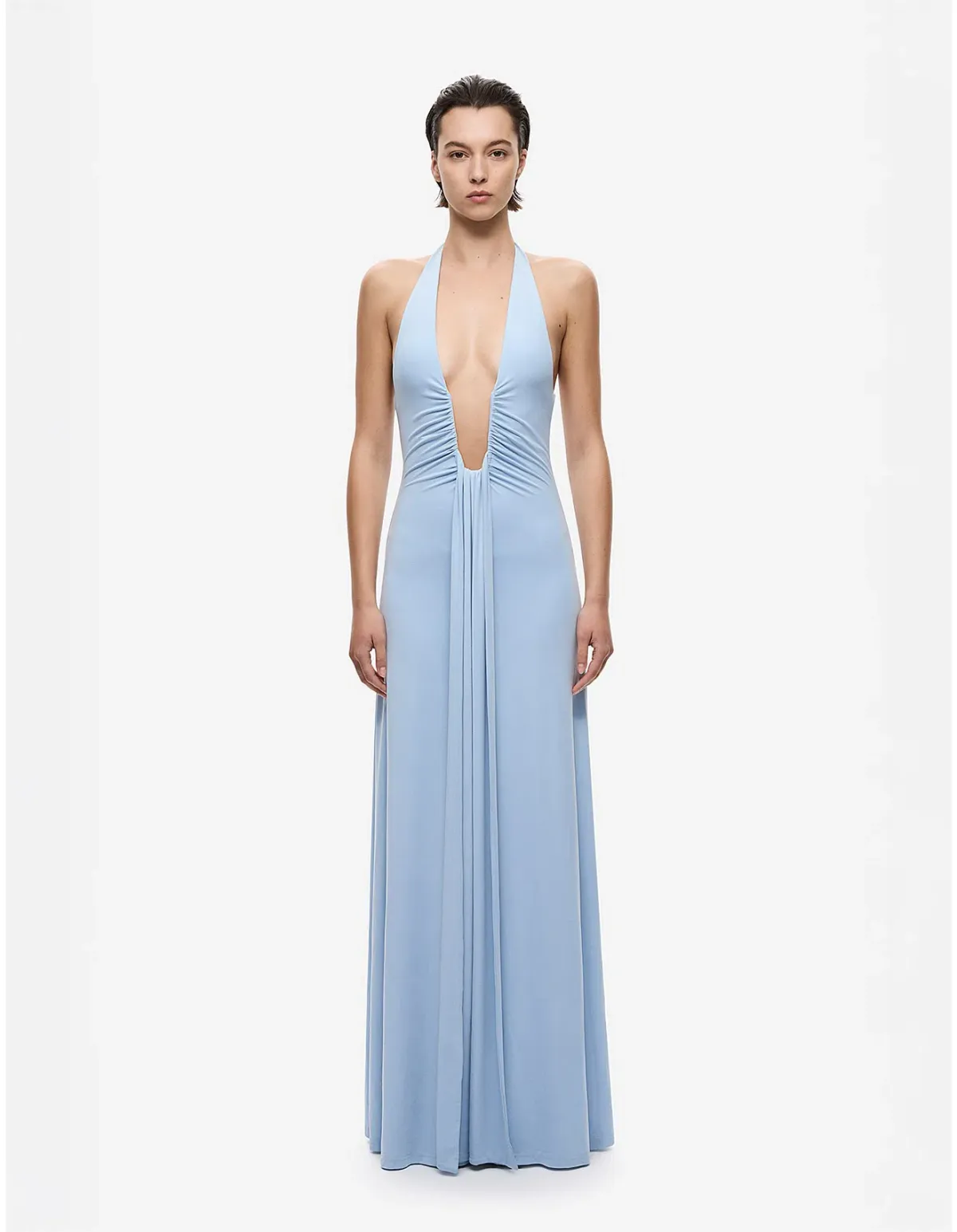 🩵New MISHA "The Jennifer" Cupro Maxi Dress in Cornflower Blue, Size 8 - Formal Gown 🩵 for rent on The Volte - main image