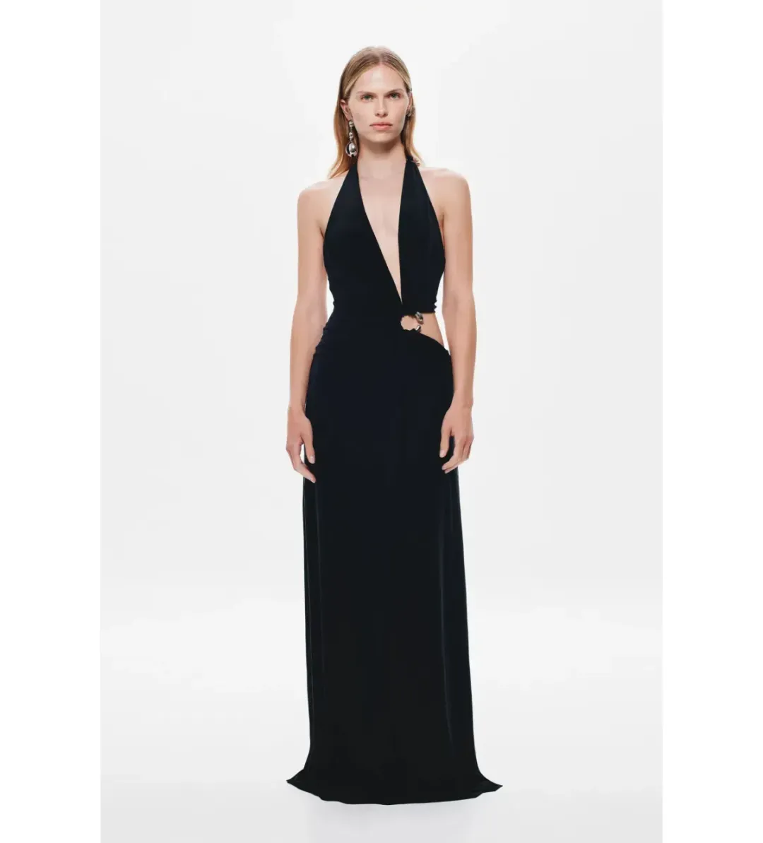 New MISHA “Devon” Cupro Maxi Dress in Black: Size 8 AU Formal Gown for rent on The Volte - main image