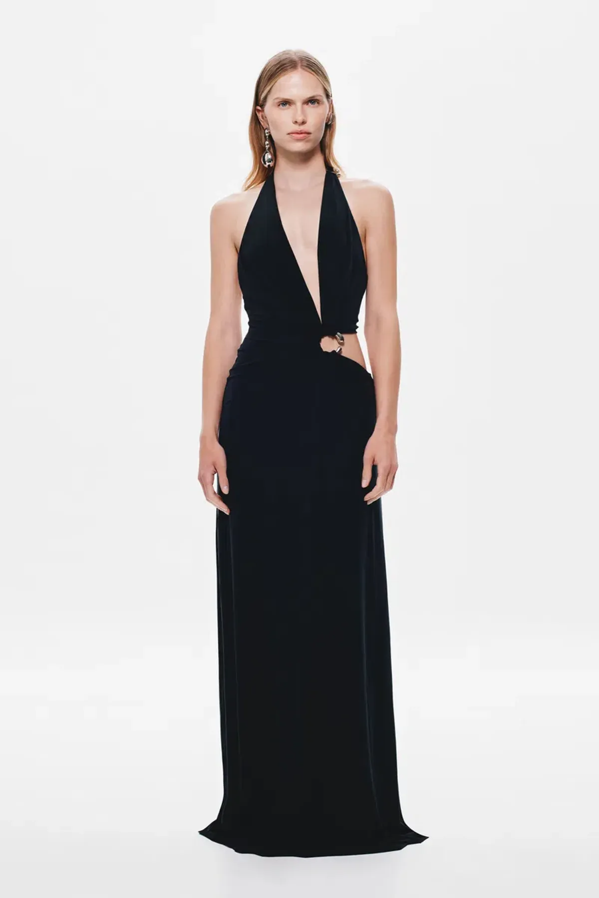 Misha The Devon Cupro Maxi Dress in Black Size M/AU10 for rent on The Volte - main image