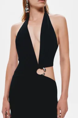 New MISHA “Devon” Cupro Maxi Dress in Black - Size 10 Formal Gown for rent on The Volte - image 4