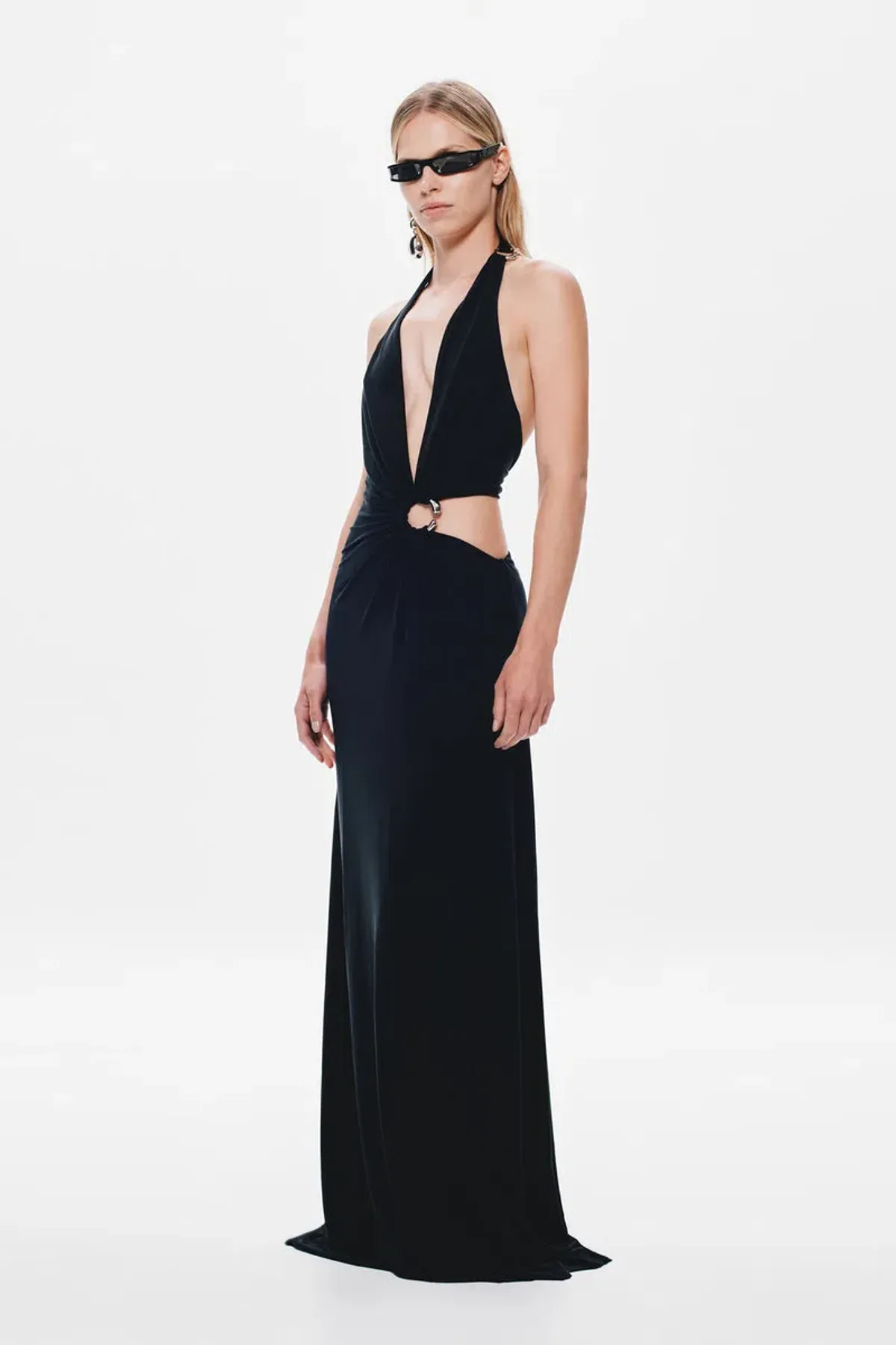 New MISHA “Devon” Cupro Maxi Dress in Black - Size 10 Formal Gown - Image 3