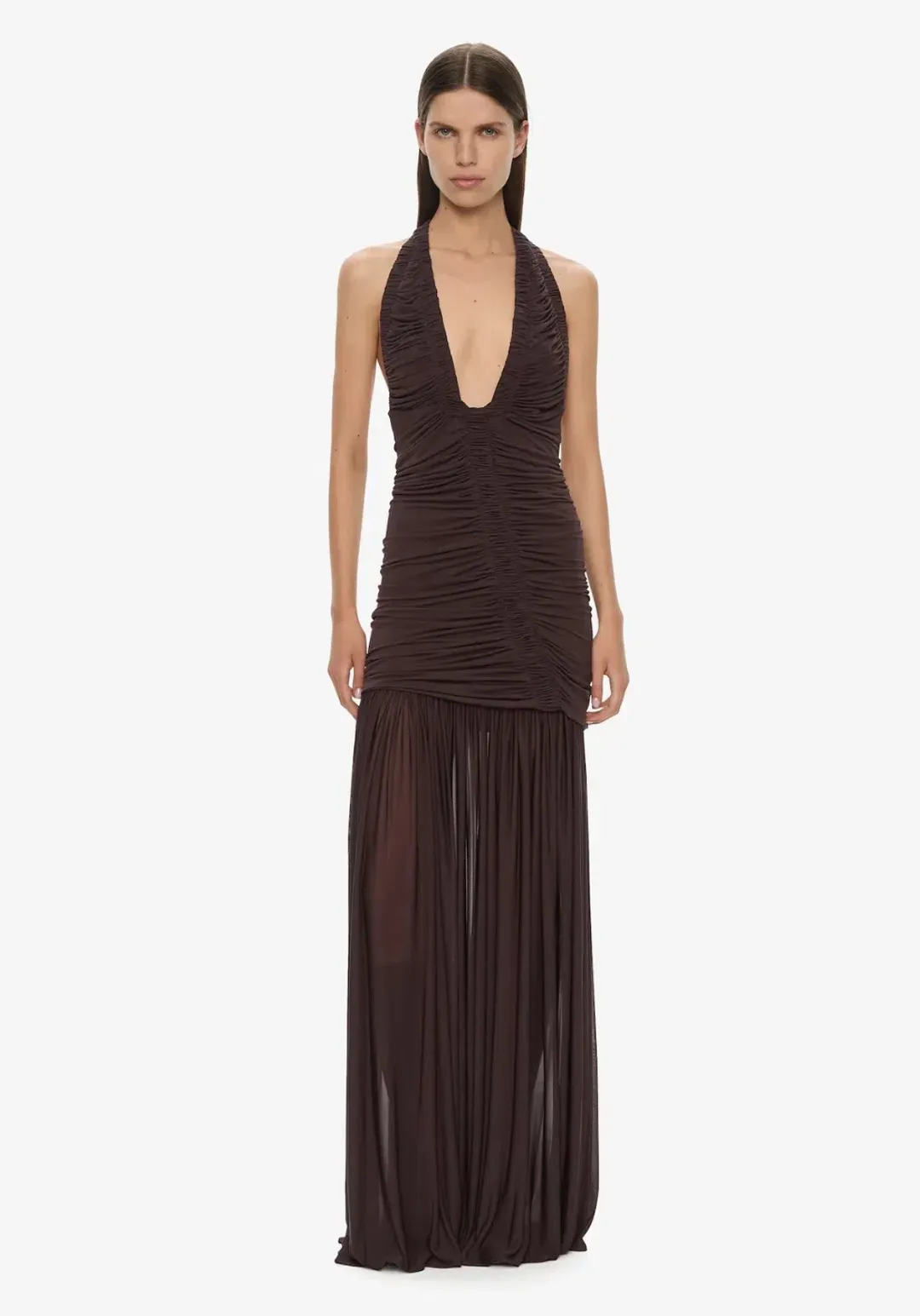 CHRISTOPHER ESBER ORION GOWN in Malbec Brown AU 6 for rent on The Volte - main image