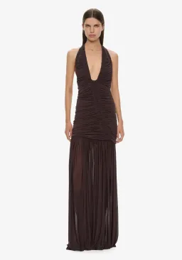 CHRISTOPHER ESBER ORION GOWN in Malbec Brown AU 6 for rent on The Volte - image 1