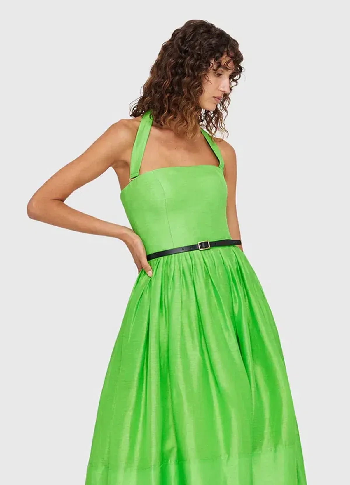 Leo Lin - Citron Midi Dress Size 10 for rent on The Volte - main image