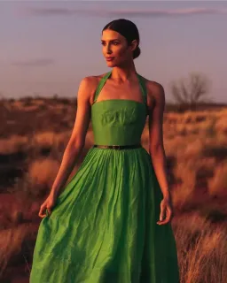 Leo Lin - Citron Midi Dress Size 10 for rent on The Volte - image 3