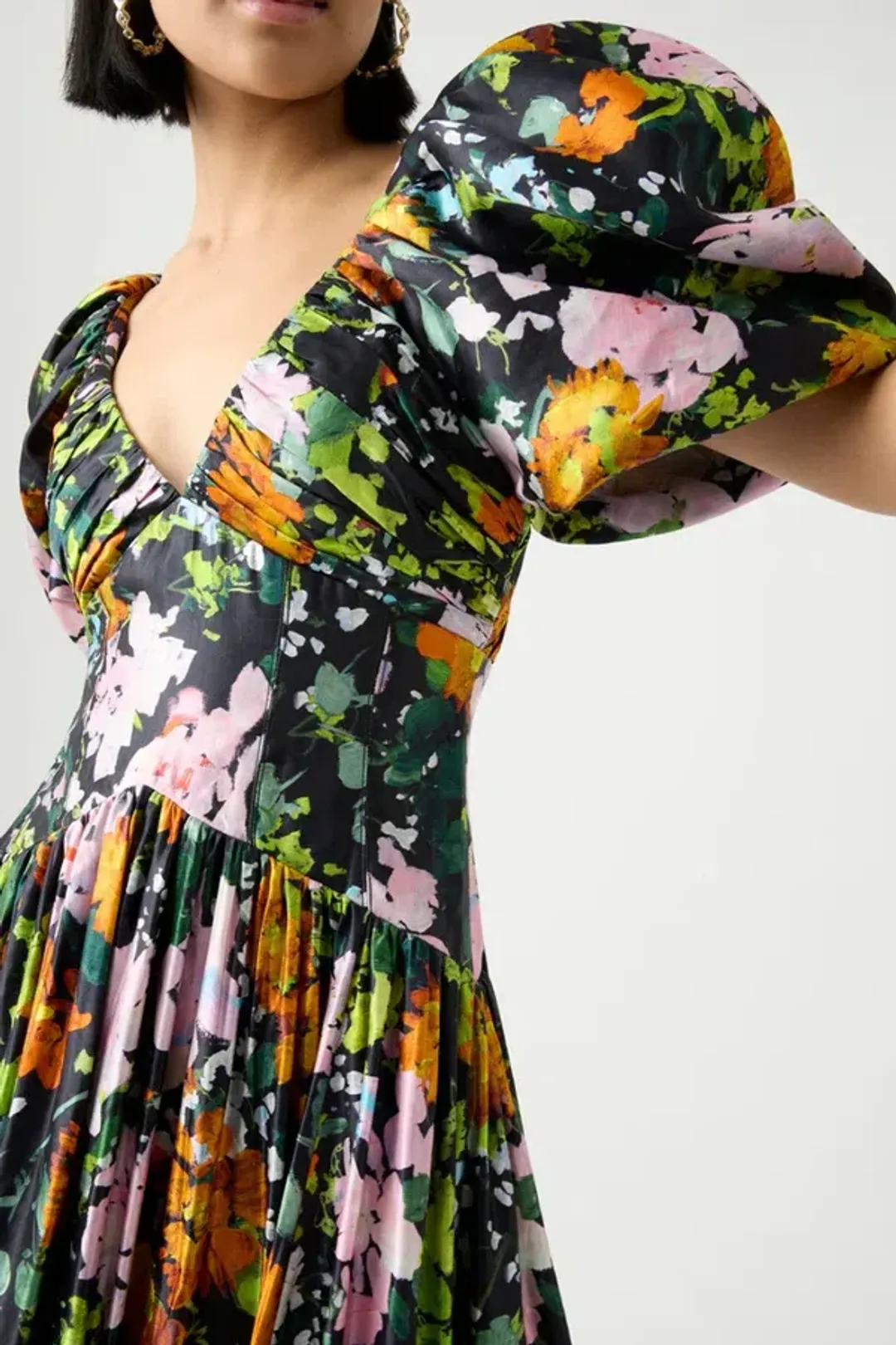 AJE - Gabrielle Plunge Midi Dress Size 10 for rent on The Volte - main image