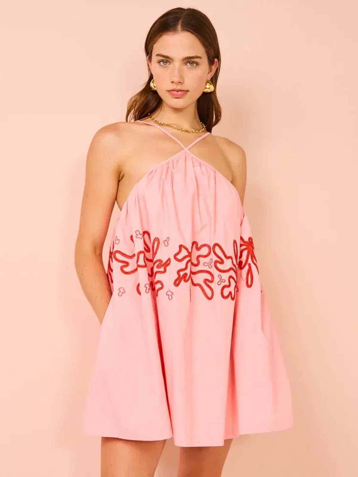 Mon Renn Mystique Mini Dress in Strawberry Swirl Size 6 for rent on The Volte - main image
