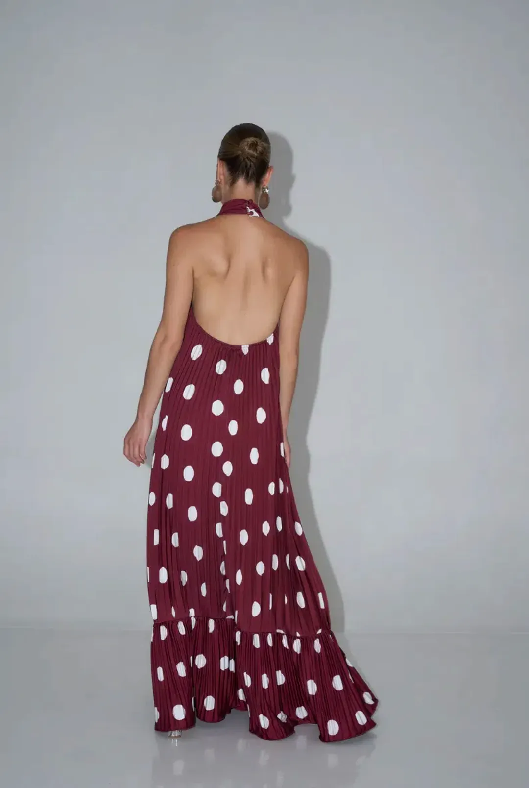 L'idee Libertie Gown - Polka Wine - size 8 for rent on The Volte - main image
