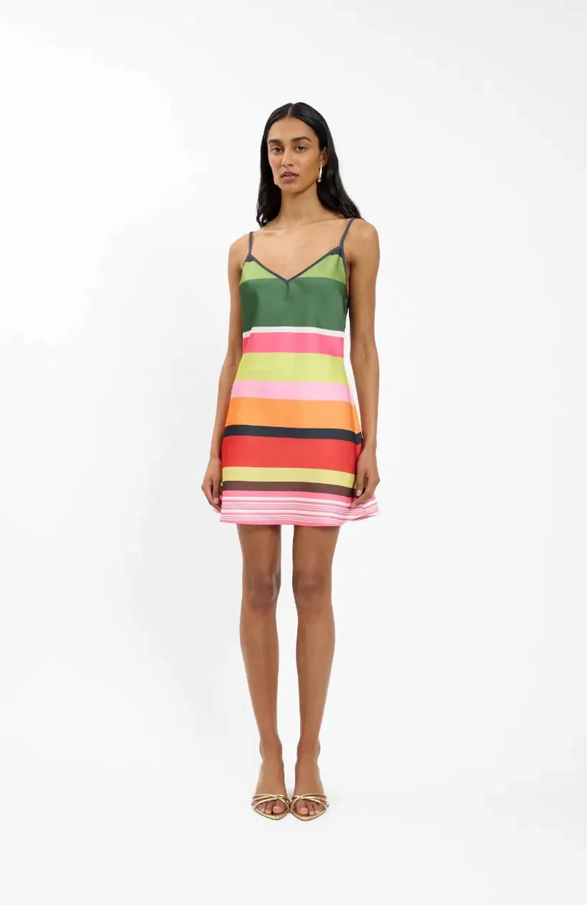 With HarperBias Mini Dress | Emerald Stripe - Size Small - Image 4