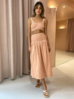 Mon Renn Sofia Midi Dress In Blush Size 8 for rent on The Volte - image 1