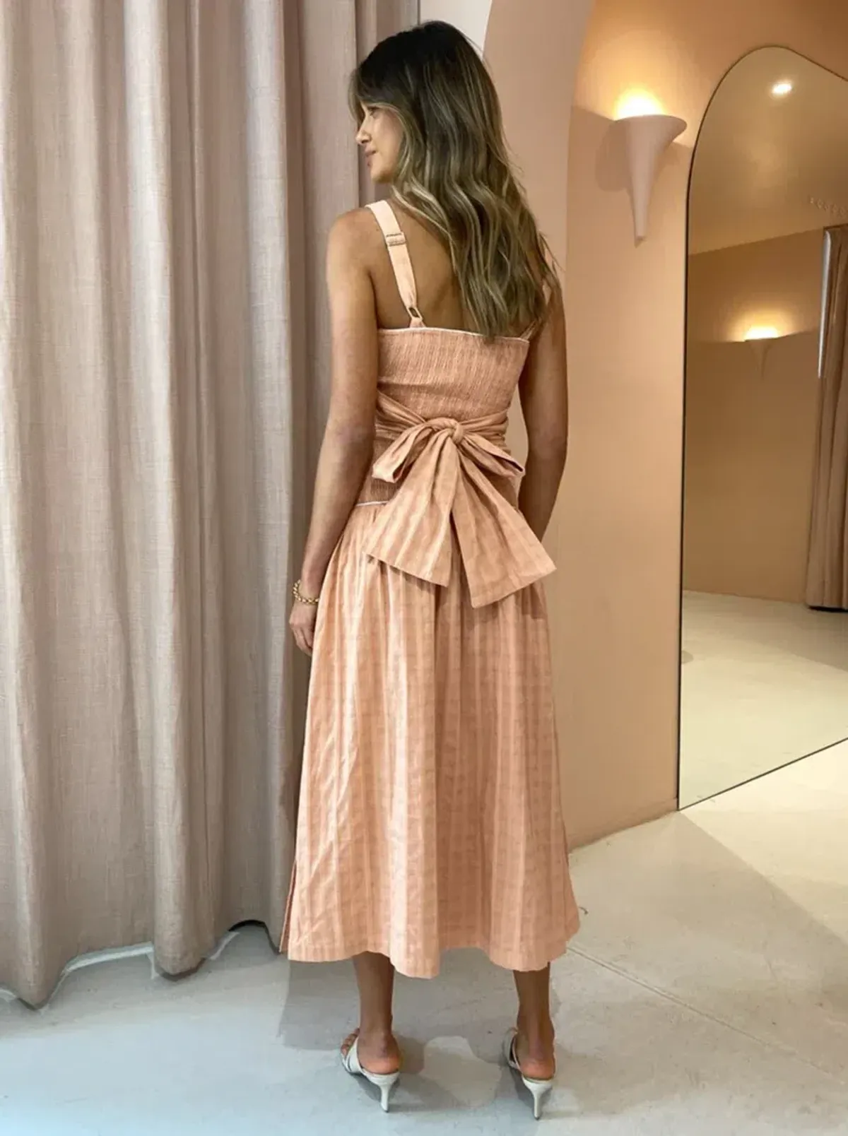 Mon Renn Sofia Midi Dress In Blush Size 8 - Image 2