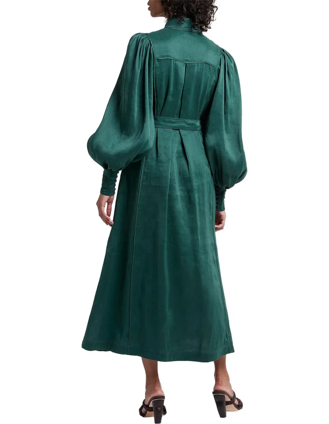 Aje emerald green Gentle shirt dress sz 14 for rent on The Volte - main image