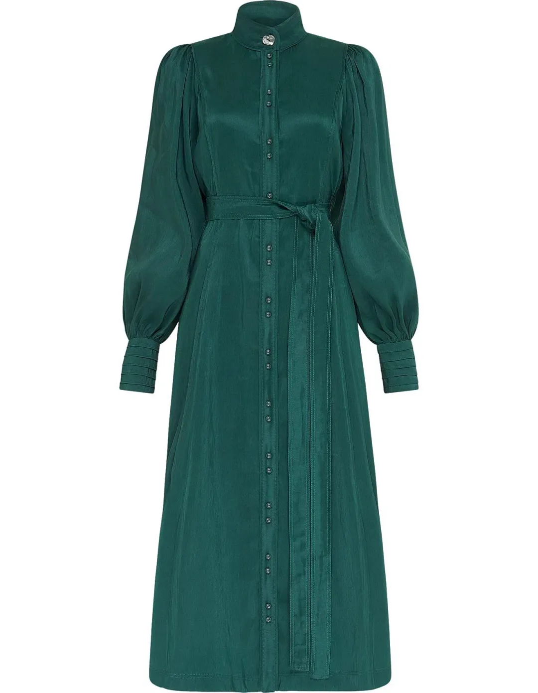 Aje emerald green Gentle shirt dress sz 14 for rent on The Volte - main image