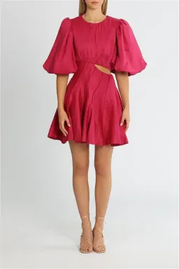 Aje asymmetrical mini dress fuschia sz 12 for rent on The Volte - image 2