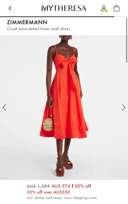 Zimmermann Crush Tie Front Midi Dress 0 for rent on The Volte - image 3