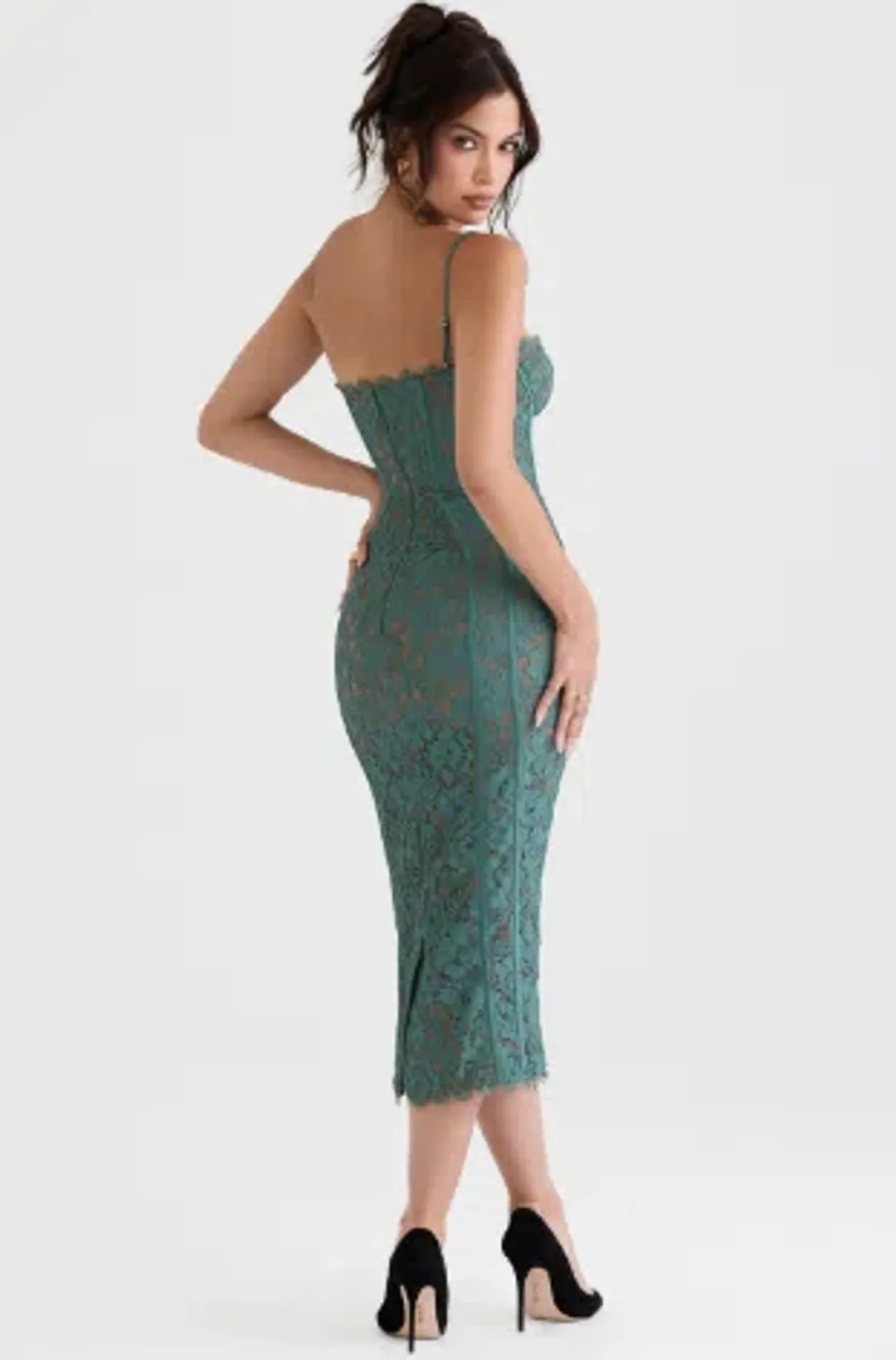 House of CB Joelle dress midi green size S plus cup for rent on The Volte - main image
