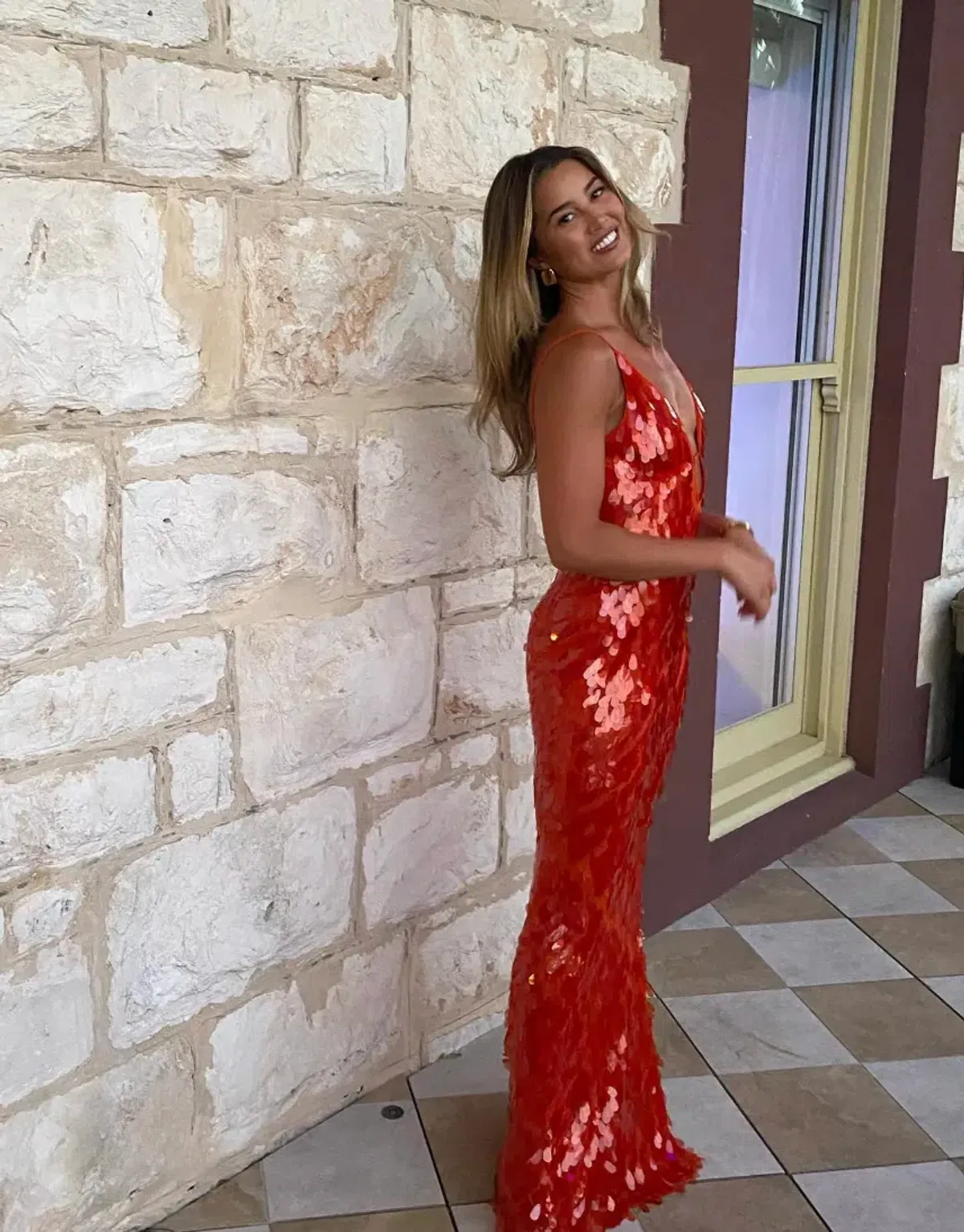 MISHA Sapphire Gown Red Size S - Image 4