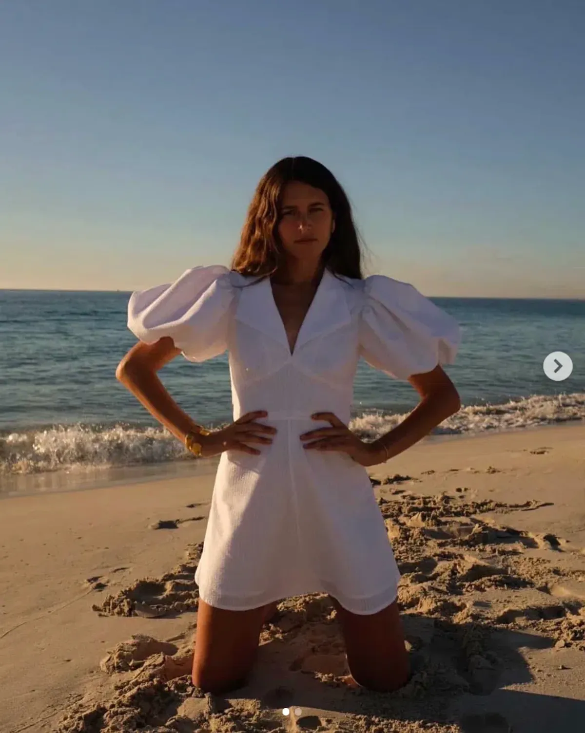 Van Der Kooij Searsucker Mini Dress White Size 0 for rent on The Volte - main image