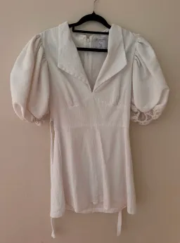 Van Der Kooij Searsucker Mini Dress White Size 0 for rent on The Volte - image 5