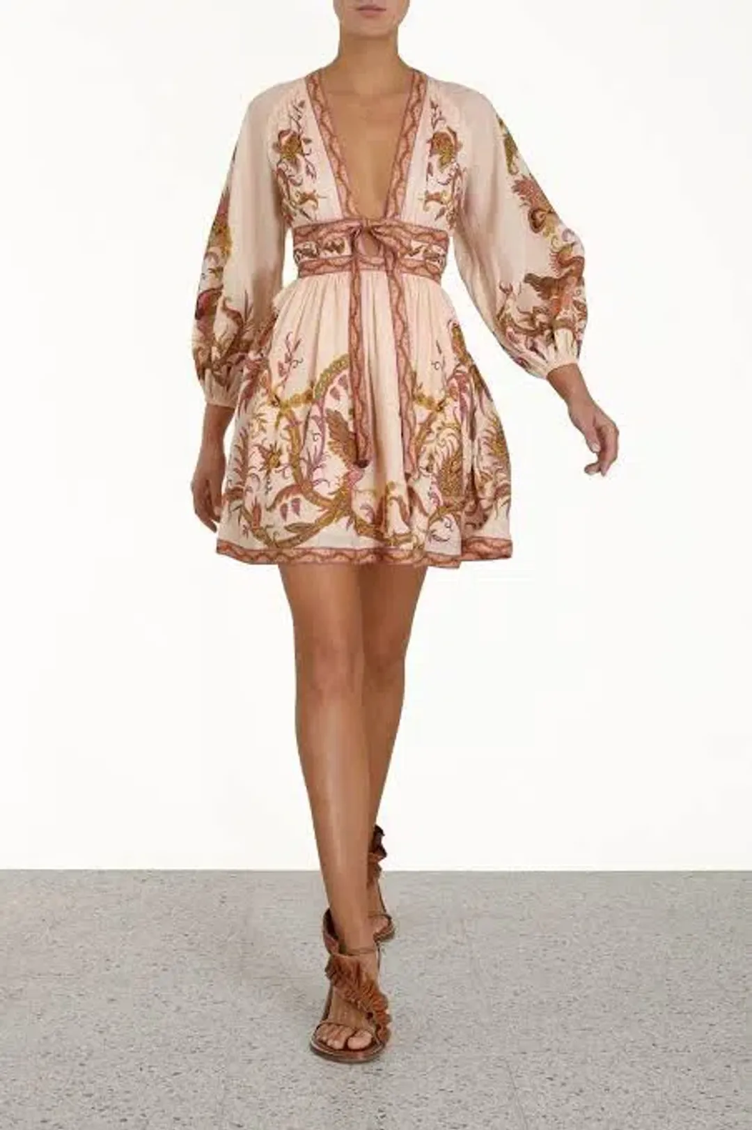 Zimmermann Cassia plunge mini dress size 3 for rent on The Volte - main image