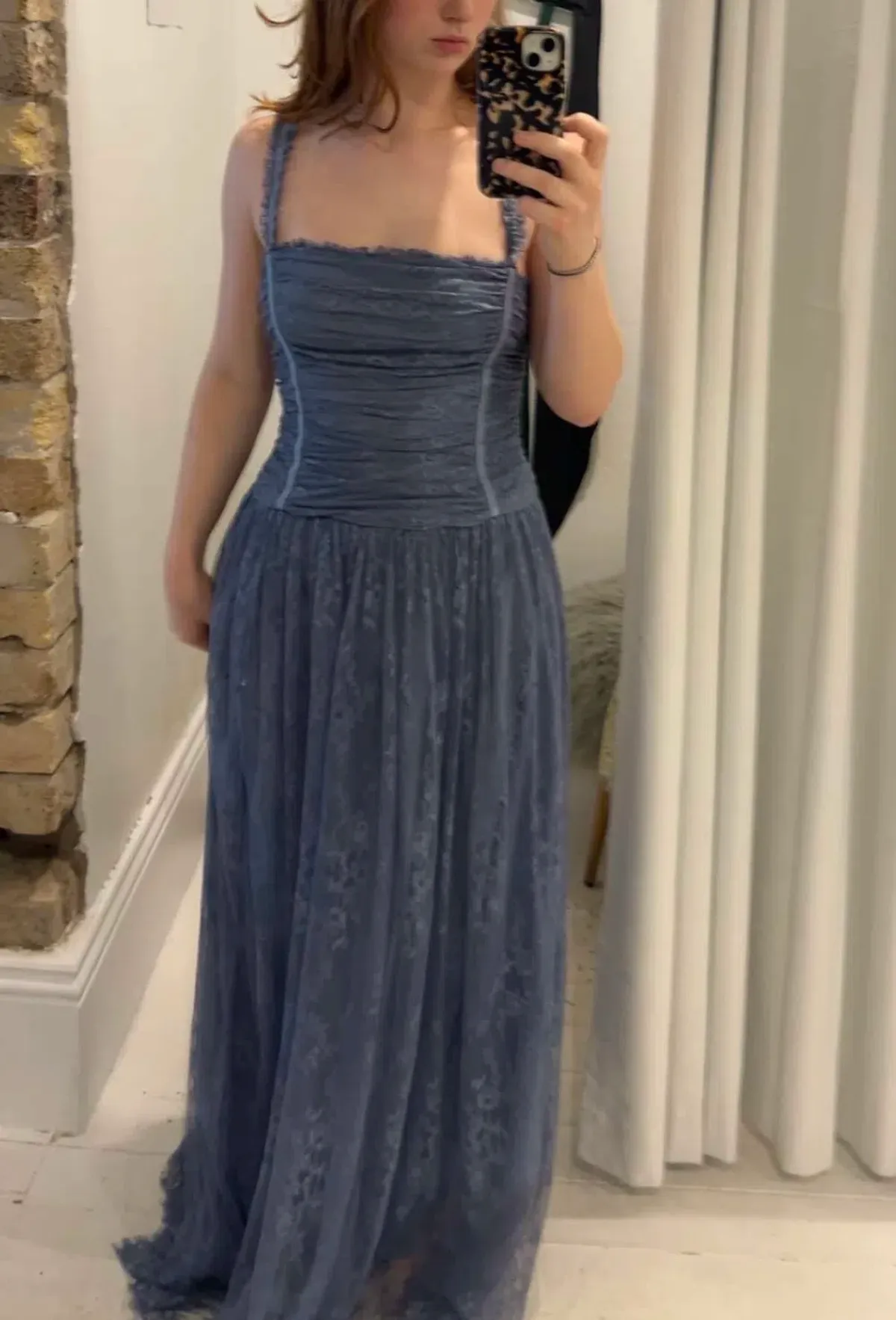 Hansen and Gretel Amelie Lace Maxi Dress in Steel size Small - Image 1