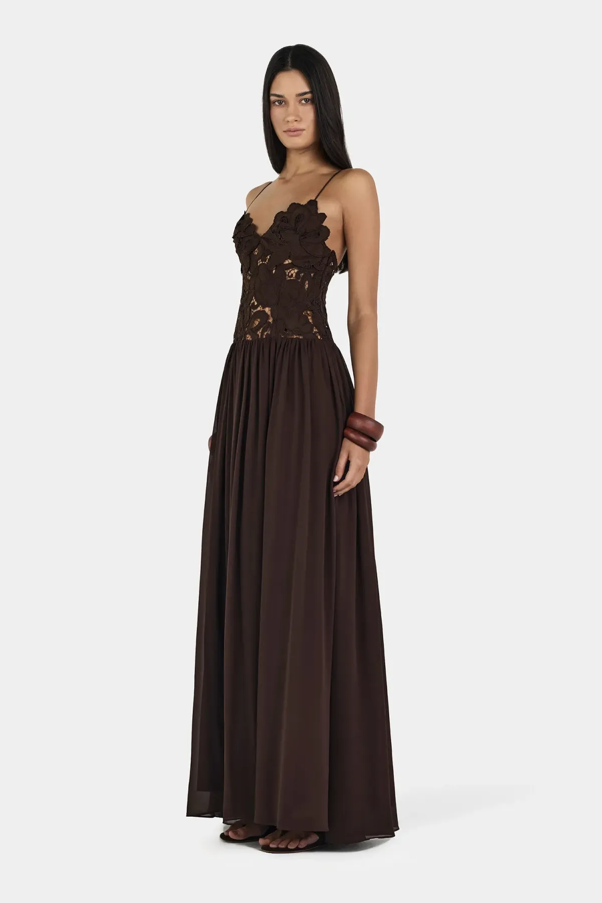 Hansen And Gretel Stephanie Maxi Dress Cedar Brown Size 8 - Image 3