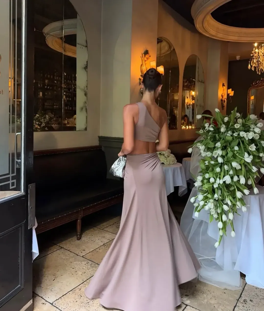 Ance Gria Serena Gown Taupe Size 8 for rent on The Volte - main image