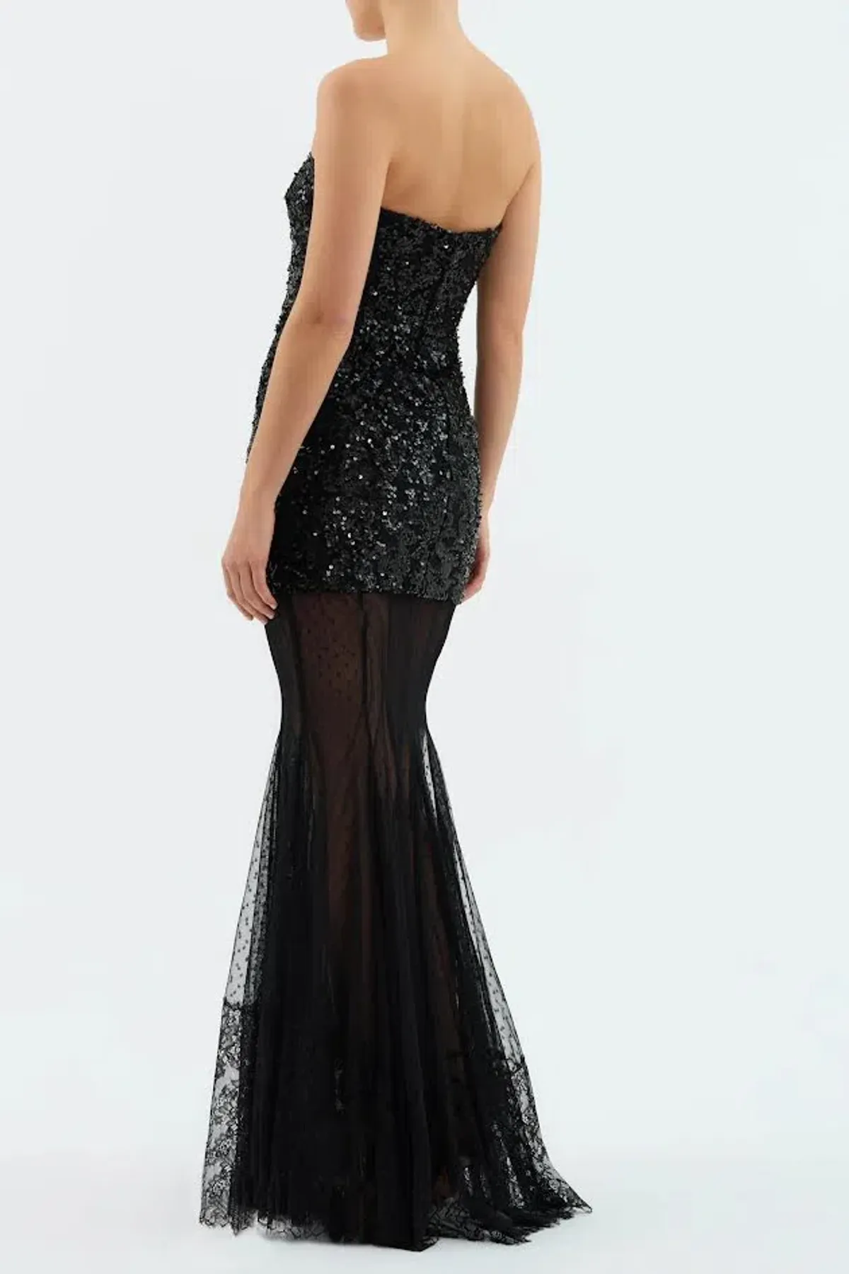 New REBECCA VALLANCE Diana Gown - Size 12 - Strapless Black Formal Maxi Dress - Image 5