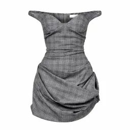 Magda Butrym Ruched Off-Shoulder Wool Bustier Dress for rent on The Volte - image 2